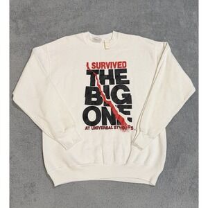 Vintage Universal Studios USA Men L Earthquake Ride Hollywood Graphic Sweatshirt